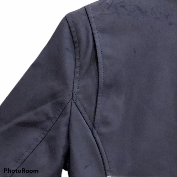Nine West Moto Jacket Midnight Blue Faux Suede XL - Picture 6 of 8